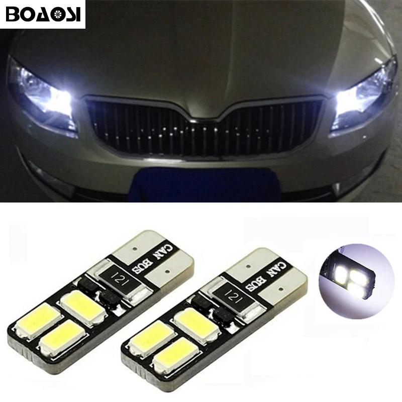 BOAOSI 2x Canbus LED T10 W5W габаритный фонарь для парковки skoda octavia 2 a7 a5 fabia rapid yeti superb |