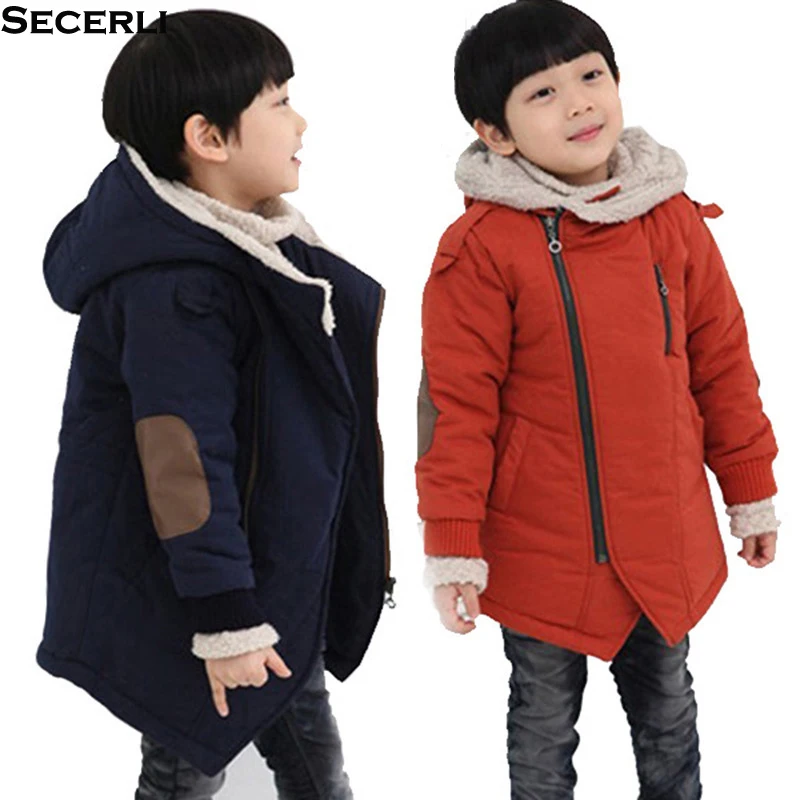 Kids Boy Winter Coat Long Sleeve Hooded Children Boy Jacket Parkas 3 6 8 10 12Years Patchwork Fashion Teenage Kids Clothes