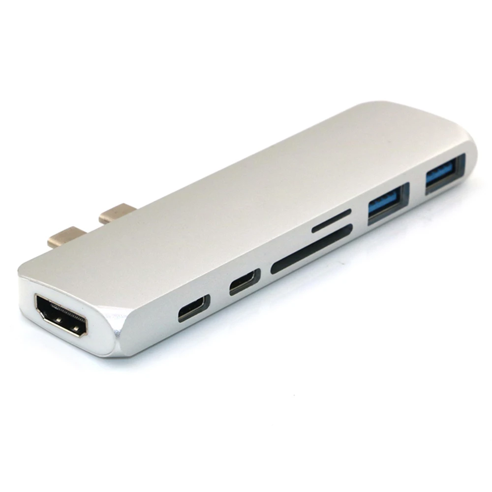 Cewaal сплав 7 в 1 двойной USB C концентратор с 4K HD SD/устройство для считывания tf карт 3