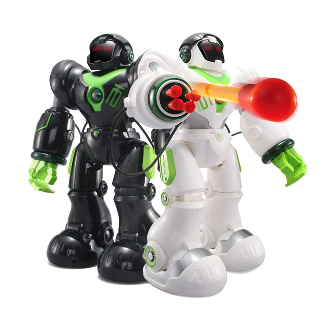 

2019 New RC Machinery Robot Toys With Programming Shooting Dancing Battle Functions For Children - Black/White