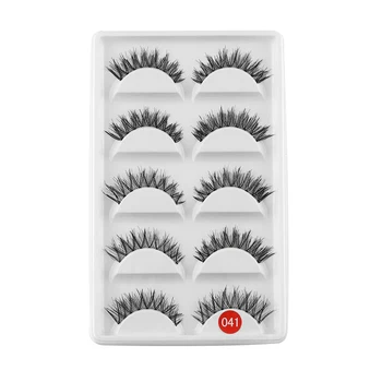 

5 Pairs Thick Cross Charmig Natural Sparse Eye Lashes Handmade Extension Long Soft False Eyelashes Cosmetic Makeup Tools