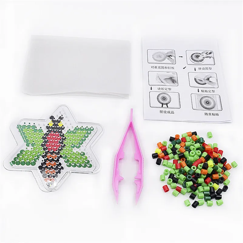 

Perler Beads Set EVA Fuse beads for Children Education jigsaw puzzle DIY Toys Hama Fuse Beads With Clip Gift Craft Pegboard