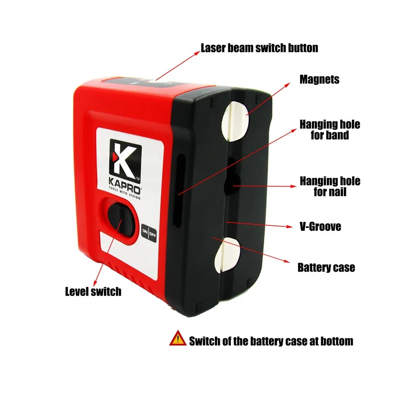 KAPRO Магнитный самонивелирующий мини инфракрасный лазерный уровень крест Луч 2-line измерительный прибор уровня с магнитом