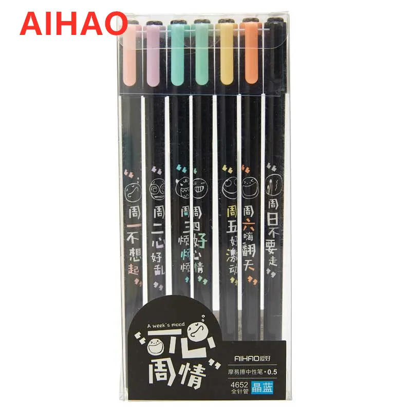 

2019 New Arrival AIHAO Brand 0.5MM Cap Gel Ink Pen School&Office Supply Cute Design Erasable Pen 3pcs/lot Free Shipping