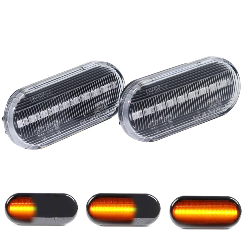 2x Amber LED Fender Side Marker Turn Signal Lamps For Seat Ibiza Leon Skoda Octavia Ford c-max Focus VW Passat Golf Polo