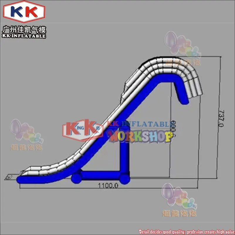 KK завод-поставщик фиолетового роскошного воздуха герметичная водная горка для яхты для арендного бизнеса