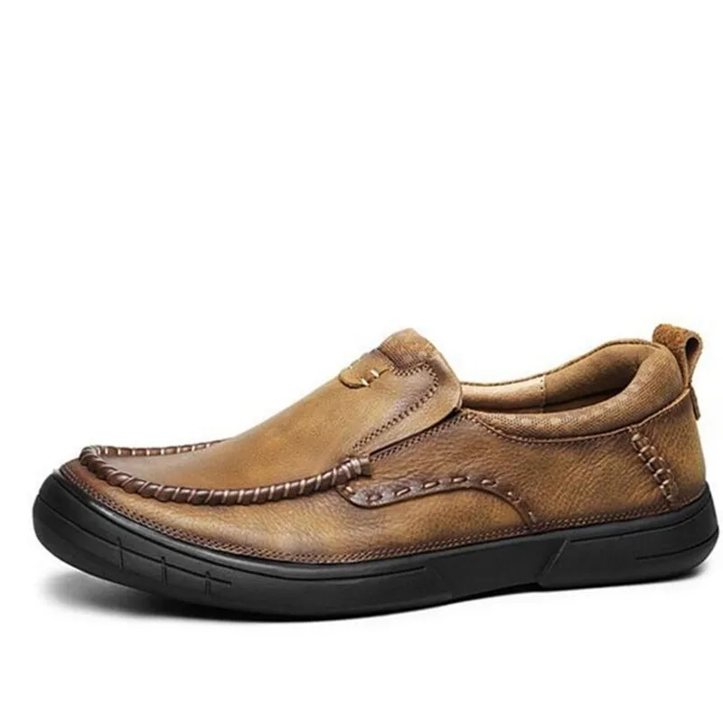 Brown Mocassins khaki lace Genuína khakislip slip Moda up Brown lace Marca Alta Sapatos Couro deslizamento De Casuais up Masculinos Homens Qualidade Light Grossa Calçados on Dos Sola on Não light ww1UPqH