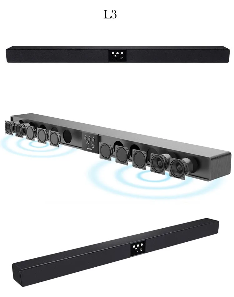 Amoi L3 L2 Bluetooth soundbar Wall hanging pure wood tv speaker Subwoofer 3D surround sound home theater 10 horn Integrate