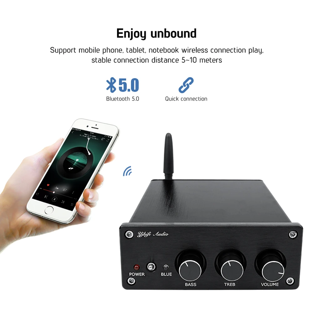 Цифровой сабвуфер TPA3255 Bluetooth 5 0 Hi Fi мощный усилитель класса D 2 1 канала 150 Вт * + 325 для
