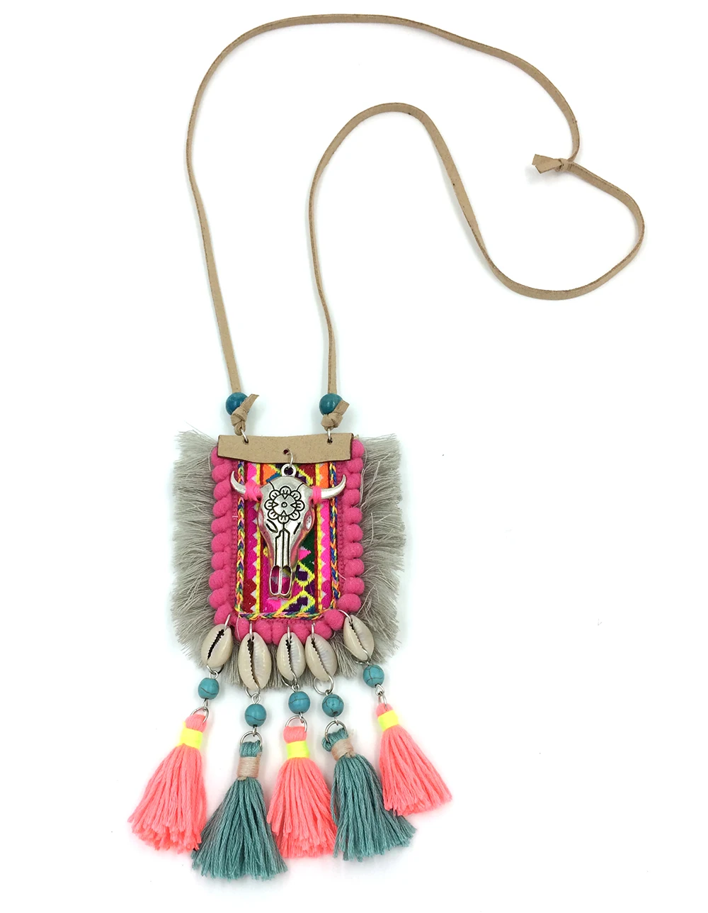 Новый Богемия Boho Ожерелья для мужчин tibeten старинное серебро taurentaurus кулон розовый