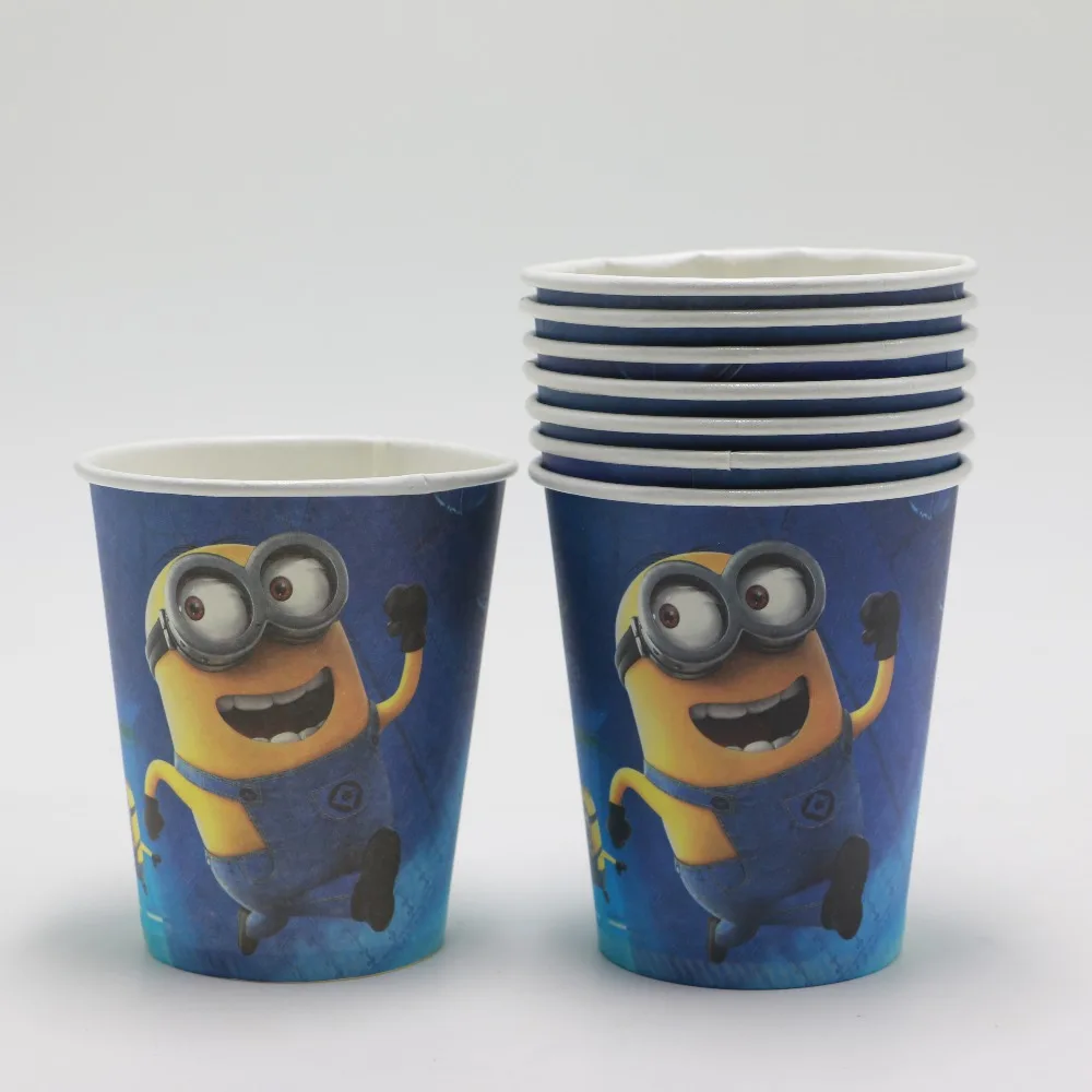 

10Pcs/lot Cartoon People Minions paper cup Supplies Favors Paper Cup Drink