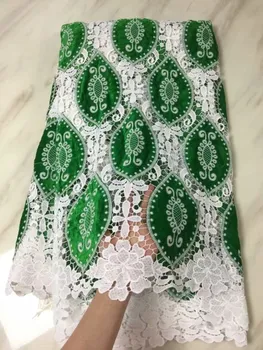 

Green Cotton Unilateral Positioning Water Soluble Embroidery Lace Fabric Skin-friendly Soft Summer Dress Lace Fabric