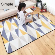 Современный простой геометрический желтый/синий ковер моющийся нескользящий детский коврик мягкий и уютный коврик для гостиной/спальни
