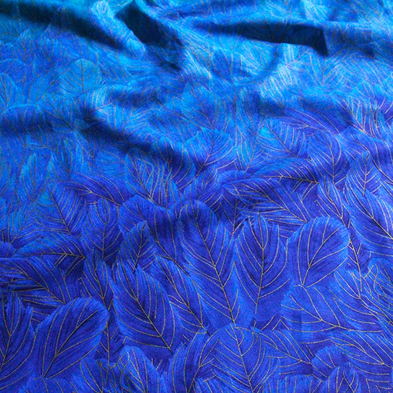 American cotton stamping cloth fabric blue feather sweater dress baby