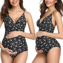 Взрывные модели продаются летние сексуальные бикини для беременных женщин купальник принт тропические растения пояс для беременных