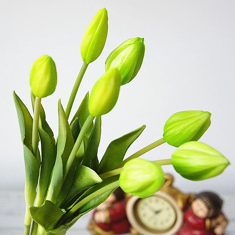 44cm Real touch soft silicone Artificial 7Pcs/bunch tulips home decoration Fake flower wedding bridal handing flowers tulip-5