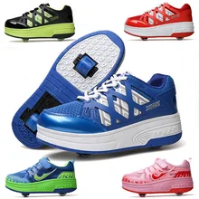 2016 New Kid wheelies shoes tenis deportivas zapatillas con ruedas girls ninos&ninas children boy roller shoes with two wheels
