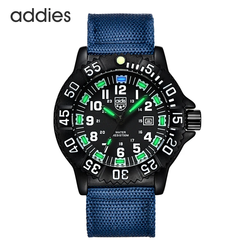  Luxury Outdoor Sports Quartz Watches Free Shipping Nylon Luminous Male Clock Special Military Form 