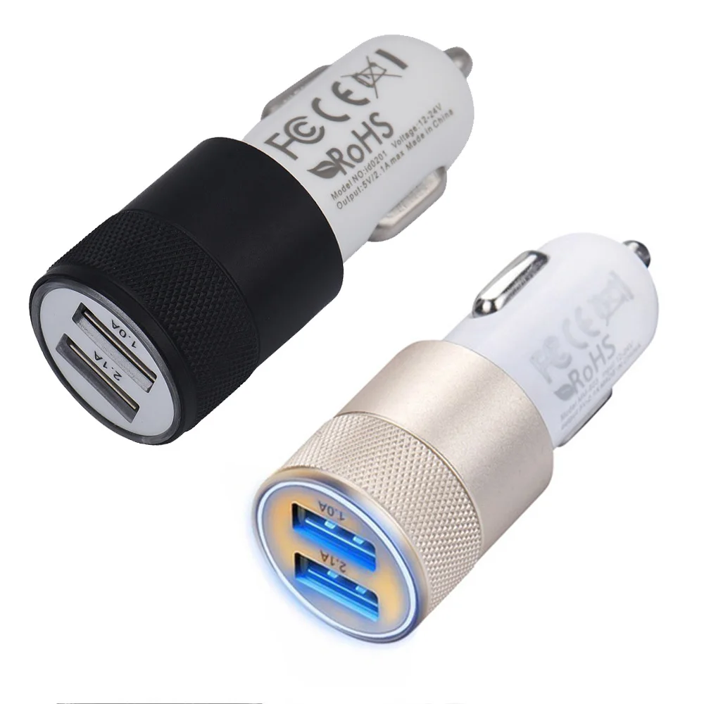 

Mini USB Car Charger For Mobile Phone Tablet GPS 2.1A Fast Charger Car-Charger Dual USB Car Phone Charger Adapter in Car 4.0#