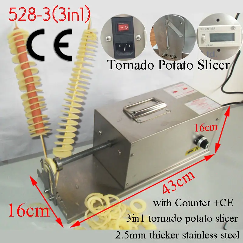 110v,220 240v/50,60Hz Potato Chips Cutter, Electric Style curly fries