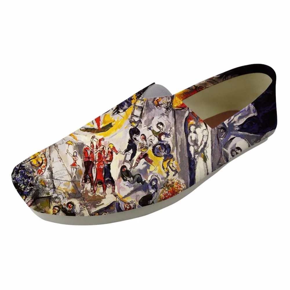 

2019 Female Flats Shoes Casual Comfortable Ladies Loafers Light Women Lazy Sip on Flat Artist Painting Printing Of Marc Chagall