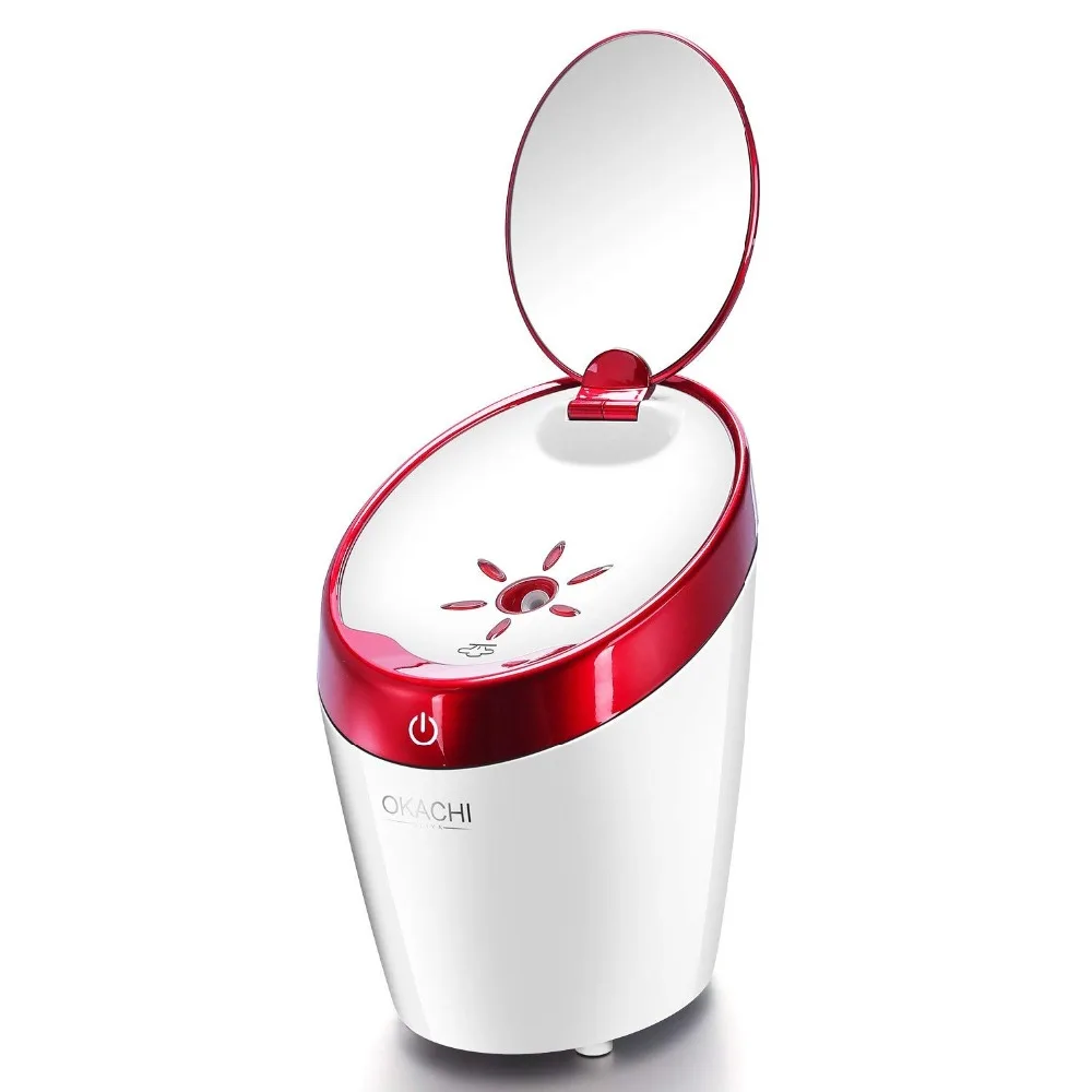 

Facial Steamer Nano Ionic For Face Sauna SPA Face Sprayer Open Pores Blackheads Reomoval Clear with Makeup Mirror OKACHI GLIYA