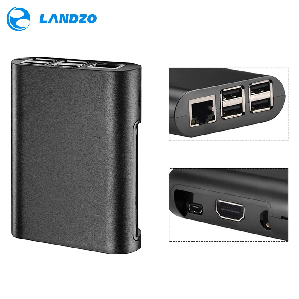 

LANDZO Raspberry pi 3 Black Case Protective Case Cover Box for Raspberry Pi 3, Pi 2, Pi Model B+