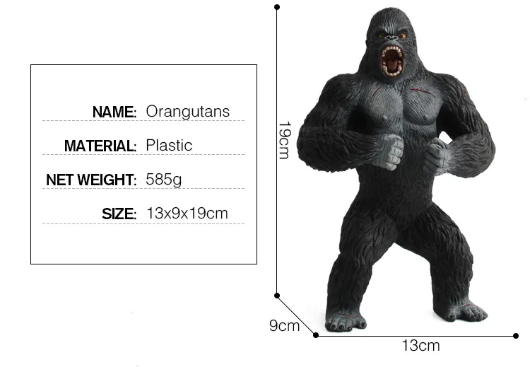 Фигурки животных шимпанзе Кинг Конг череп остров Горилла ПВХ фигурка модель игрушки куклы для коллекционных 19 см
