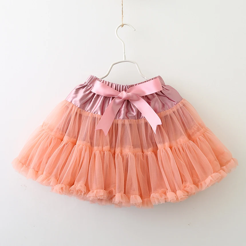 Десткая юбка-Пачка Детская Праздничная юбка принцессы с бантом, летняя одежда для маленьких девочек Пышная юбка с оборками из тюля для девочек