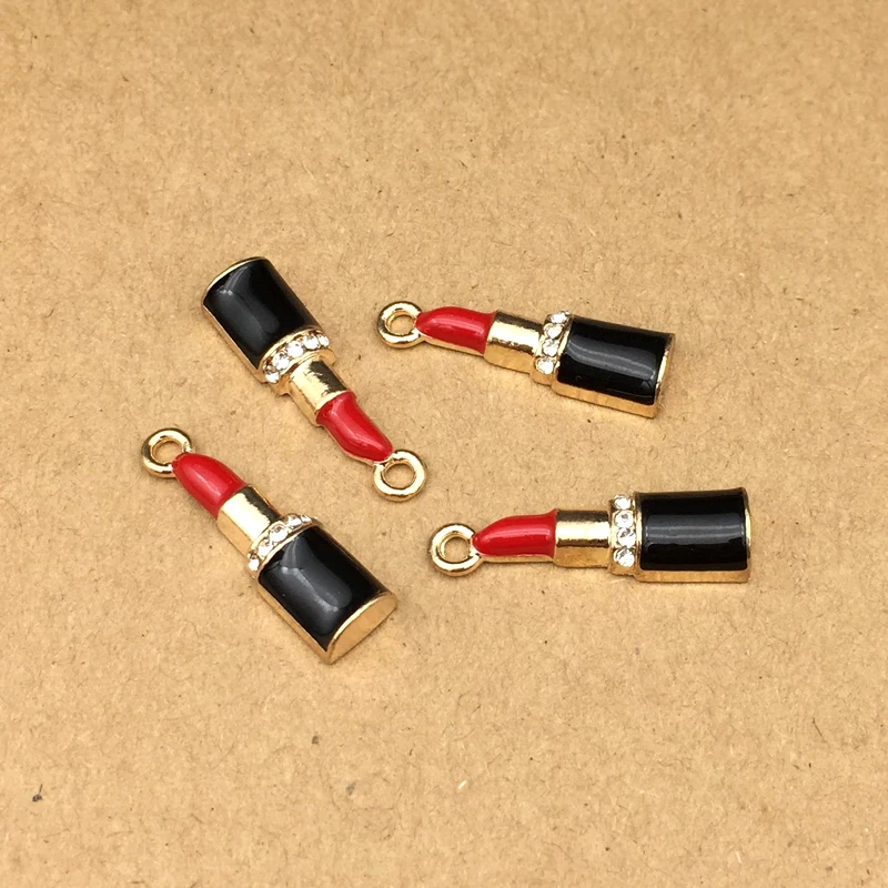

10pcs 7x26mm lipstick charm for jewelry making earring pendant fashion charm bracelet charm metal pendant