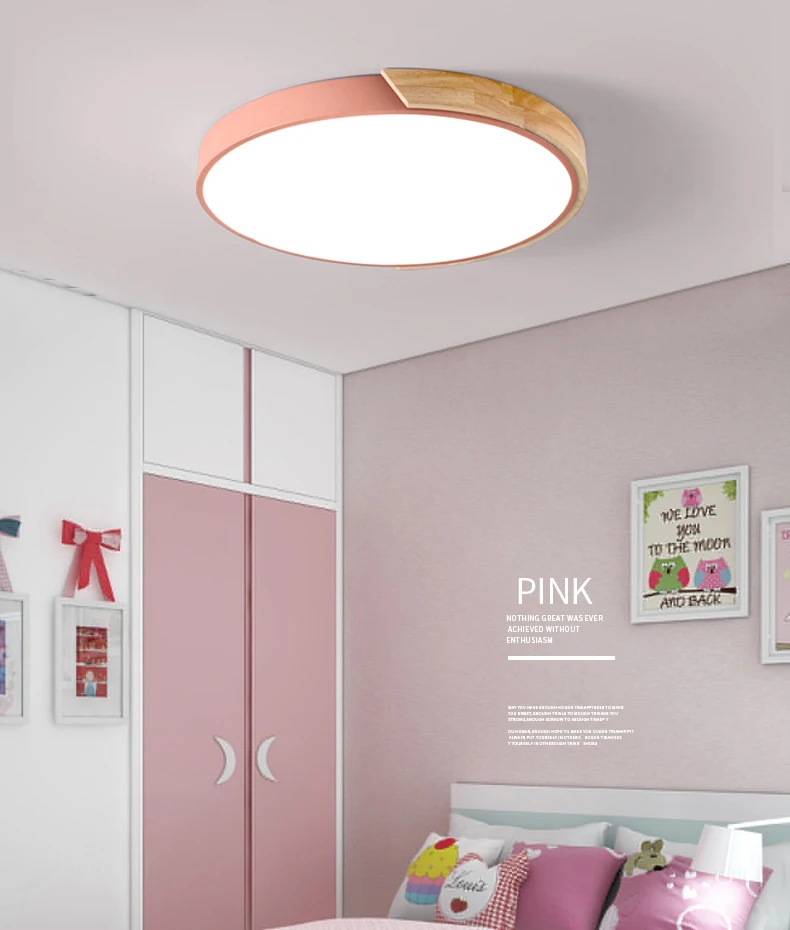 Aplicativo de Telefone Lustres de Teto Carvalho Dimmable Levou Lustre Nordic Quarto Iluminação Multicolor Rodada Liga Levou Luzes Luminárias 7 led lustre iluminação quarto multicolorido liga redonda