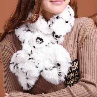 (TopFurMall) женские модные шарфы из натурального меха кролика рекс с цветочным