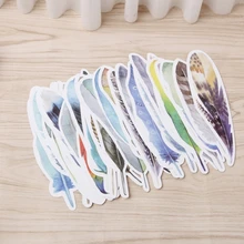 30 шт. Красочные перо мультфильм бумажные закладки открытки студентов канцелярские-закладки