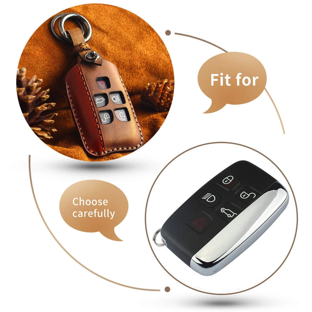 KEYYOU ключи для корпуса брелка для ключей сумка для Land Rover Range Rover Evoque Discovery 5 кнопок и Кожанный чехол