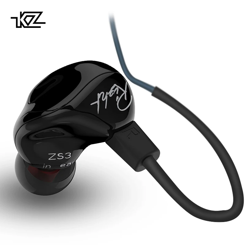 KZ ZS3 Ergonomic Detachable Cable Earphone In Ear Audio Monitors Noise Isolating HiFi Music Sports Earbuds