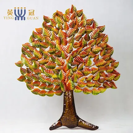 

Living Room Backdrop Iron Wall Decorative European Style Retro Bodhi Trees Creative Stereo Deco