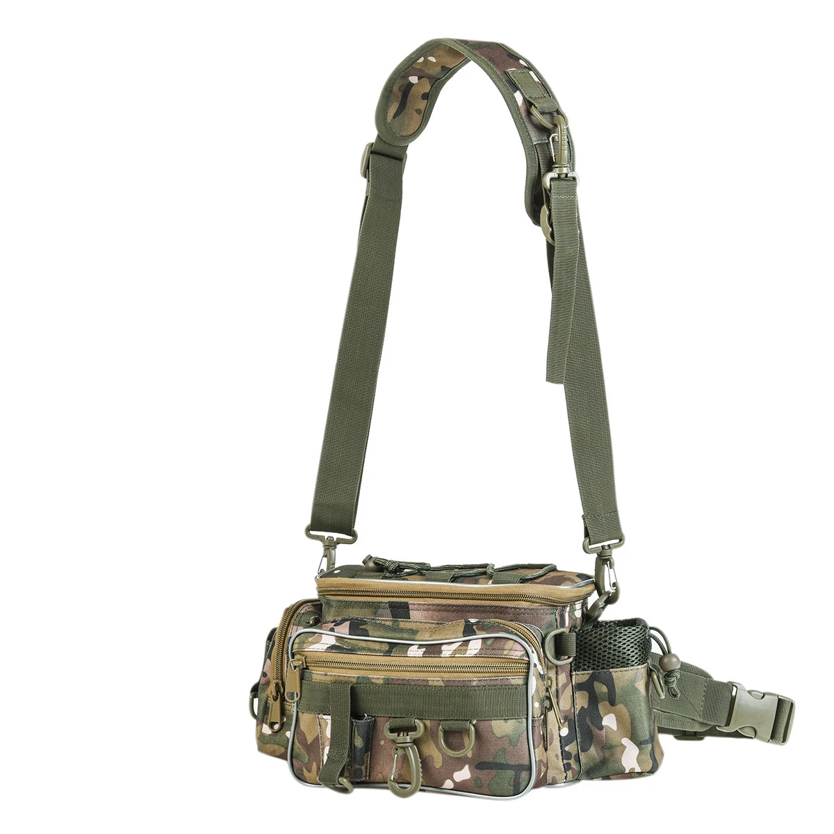 

Camo Fishing Waterproof Fishing Bag Multifunctional Outdoor Adjustable Sided Waist Shoulder Carry Strap Waist Shoulder Bags Pack