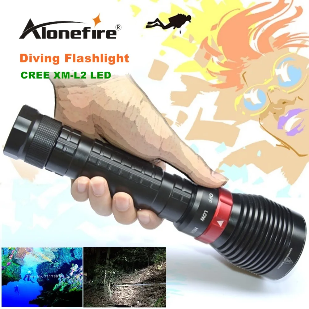 

XY001 Underwater Diving Flashlight Torch XM-L2 LED Light Lamp Waterproof 2500Lm L2 LED Light by 18650 Battery For Driving
