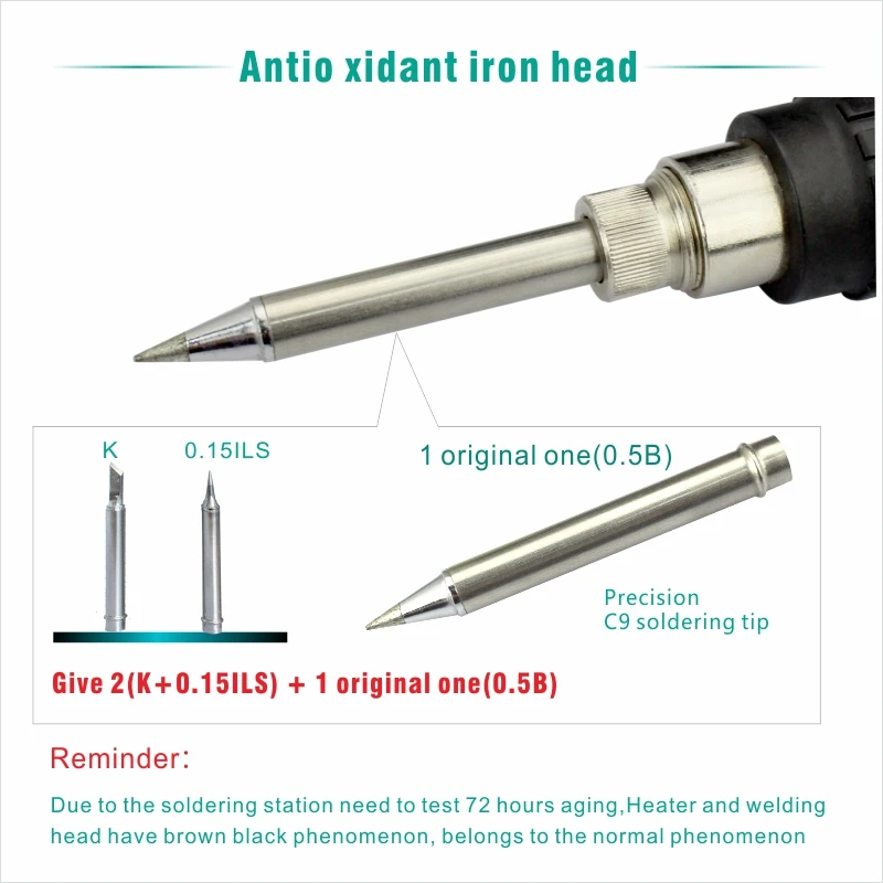 Electric Soldering iron 60W CXG LCD Adjustable Temperature EU plug Welding Solder Station Heat Pencil 2pcs Tips (11)