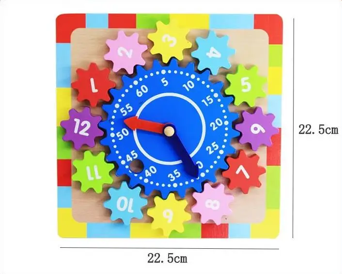 Шестерни изделие часовая головоломка рисунок трехмерные Часы формы строительный блок сопряжения Рано Развивающие деревянные детские