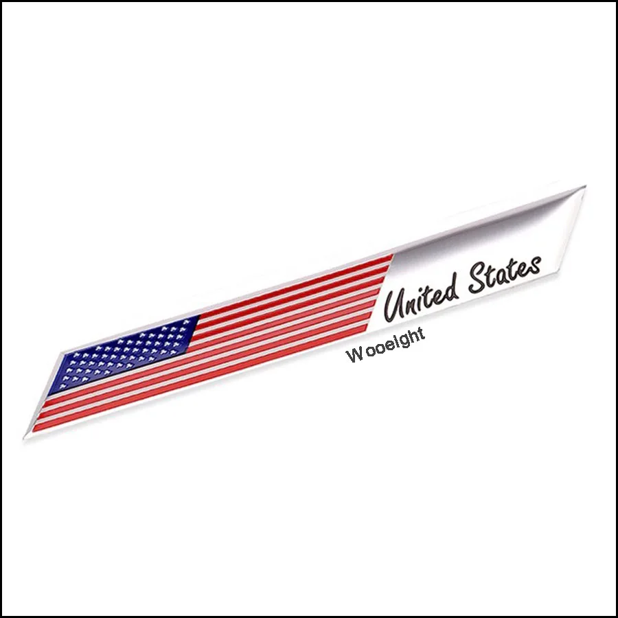3D Aluminum USA United States American Flag Car Stickers Fender Trunk Emblem Badge For Audi A4 BMW VW Alfa Toyota Camry (6)