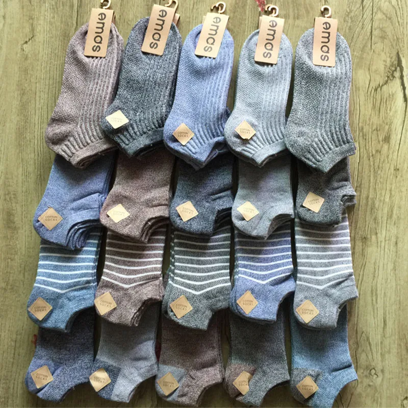 5 пар/лот, мужские хлопковые носки, весна-осень, дышащие носки, высокое качество, без шоу, носки-лодочки, короткие мужские носки, Meias Sokken