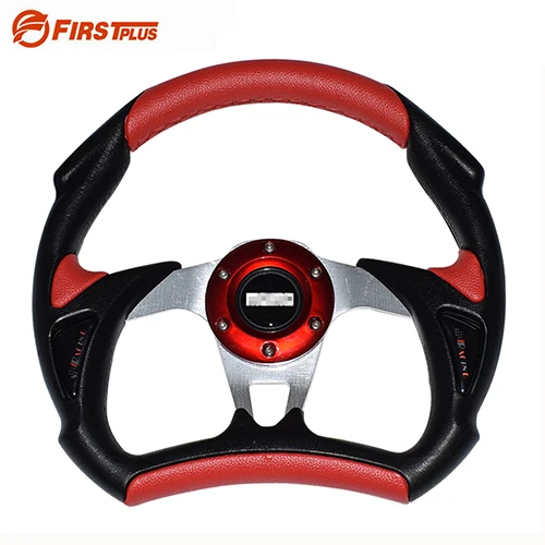 320mm 13inch PU leather Automobile Sport Racing Car Steering Wheel Steering-Wheel Auto Styling Black Red Silver Blue - Цвет: red