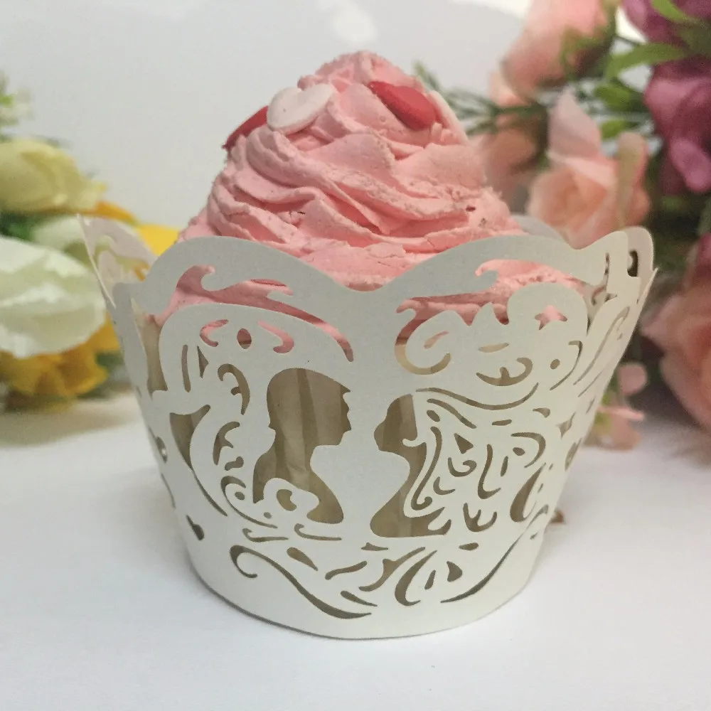 50pcs/set Paper Cupcake Wrappers Cup Cake Decoration For Wedding Birthday Party 