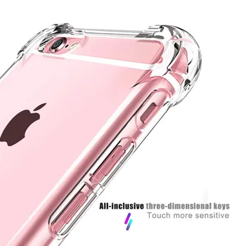 

VSKEY 100PCS Anti-Knock TPU Gel Phone Case For iPhone 6 6s 7 8 Plus Transparent Soft Silicon For iPhone X Clear Back Cover