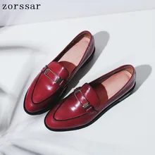 Г., новые весенние женские туфли-оксфорды из натуральной кожи женские модельные туфли на плоской подошве без застежки Мягкие Мокасины, лоферы