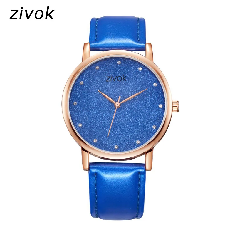 

Women Watch zivok Brand Quartz Luxury Fashion Leather Strap Female Star dial Thin Clock Casual Ladies Watch Reloj Mujer 8005