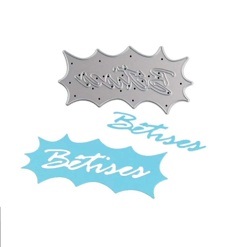 

French Word Dies betise Metal Cutting Dies 2018 foolish Alphabet Craft Metal letter Dies for DIY Scrapbooking Paper Card making