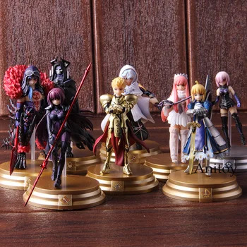 

Fate Grand Order FGO Saber Scathach Mash Kyrielight Medb Merlin Gilgamesh Figure Action PVC Collectible Model Toy 8pcs/set