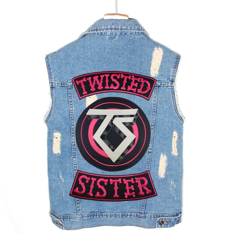 Twisted Sister Biker Motorcycle Rider Embroidered Iron On Back Of Jacket Iron Patch Clothes Black Twill Fabric Diy Eco Friendly Patches Aliexpress